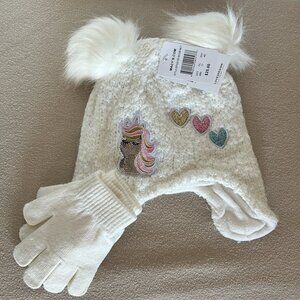 *** NEW *** Unicorn Design Hat with Gloves - Little Girls